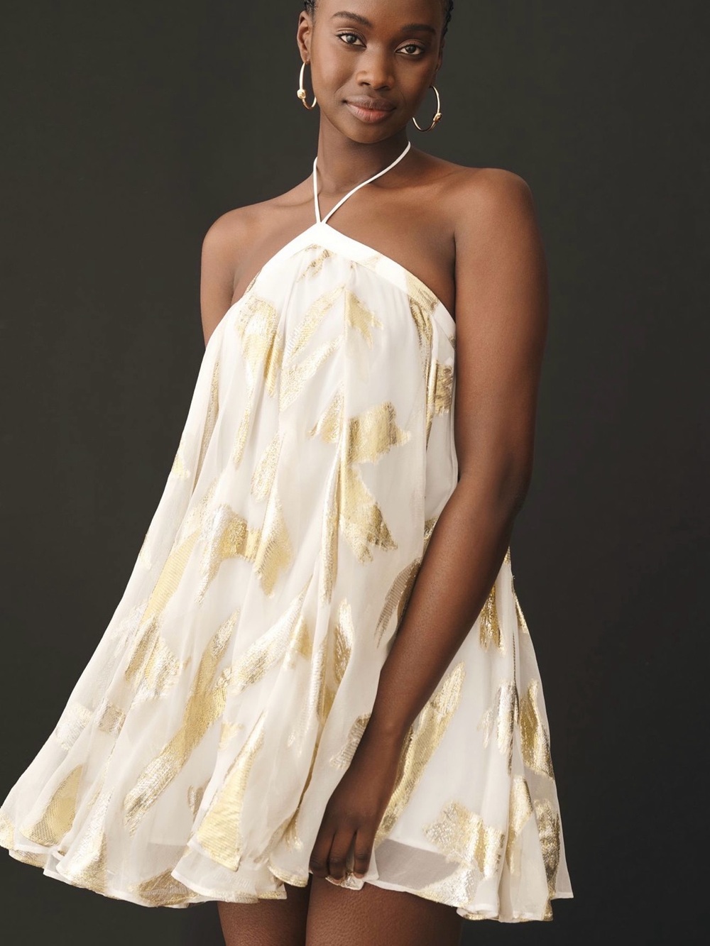 NWT Anthropologie Halter Swing Mini Dress, Size Medium